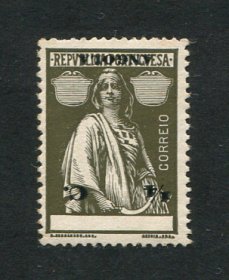 1914 - Afinsa nº 142. Ceres. Selo de 1/4c novo sem goma. Papel porcelana. TAXA E LEGENDA INVERTIDAS. Não catalogado mas mencionado. Em boas condições.