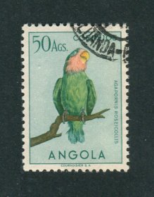 1951 - Afinsa nº 349. Aves de Angola. Selo de 50AGS usado. Em boas condições.
