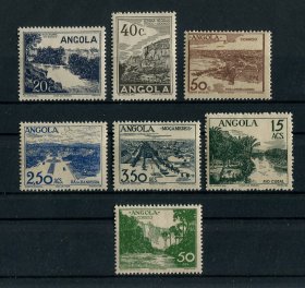 1949 - Afinsa nº 311/317. Vistas de Angola. Série completa nova SEM CHARNEIRA (**) e com goma original. Em boas condições.