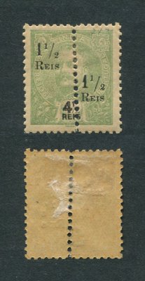 1911 - Afinsa nº 216. D. Carlos I com sobretaxa. Selo de 1 1/2r/4 1/2r novo, COM CHARNEIRA (*) e goma original. Sobretaxa A. Em boas condições.