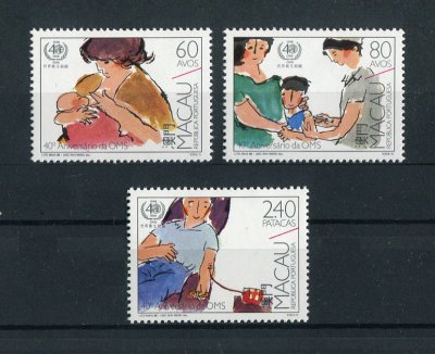 1988 - Afinsa nº 567/569. OMS. Série completa nova SEM CHARNEIRA (**) e com goma original. Em boas condições.