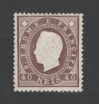 1887 - Afinsa nº 19. D. Luis I. Selo de 40 reis novo, COM CHARNEIRA (*) e goma original. Em boas condições.