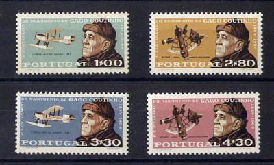 1969 - Afinsa nº 1055/8. BAIXO CUSTO. Aviação Gago Coutinho. Série nova sem charneira. Goma original. Em boas condições.