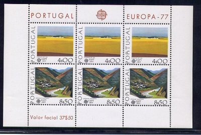 1977 - Bloco nº 20. Europa CEPT - Paisagens. Novo sem charneira. Em boas condições. BAIXO CUSTO