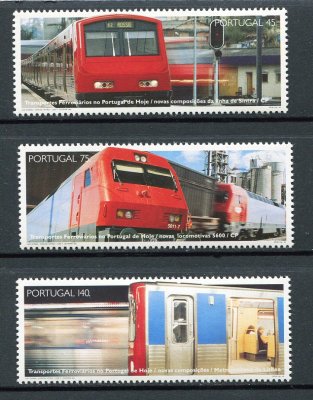 1994 - Afinsa nº 2246/8. Transportes Ferroviários. Série nova sem charneira. Goma Original. Em boas condições.