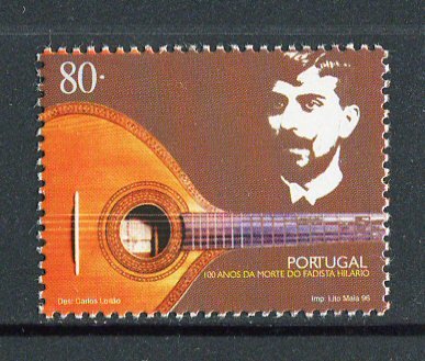 1996 - Afinsa nº 2355. 100 Anos da Morte do Fadista Hilário. Série nova sem charneira. Goma Original. Em boas condições.