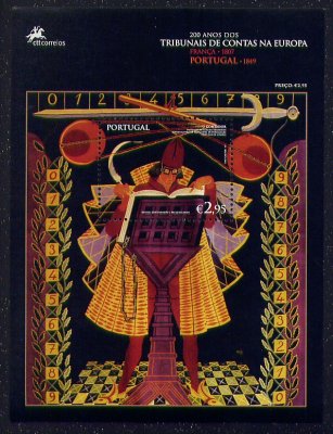 2007 - Bloco nº 351. 200 Anos dos Tribunais de Contas na Europa. Novo sem charneira. Em boas condições.