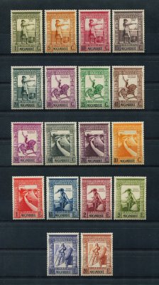 1938 - Afinsa nº 289/306. Império Colonial Português. Série completa nova, SEM GOMA. Em boas condições.