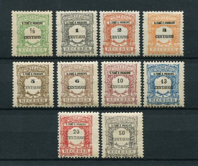 1921 - Porteado nº 42/51. Série completa nova, COM CHARNEIRA (*) e goma original. Em boas condições.