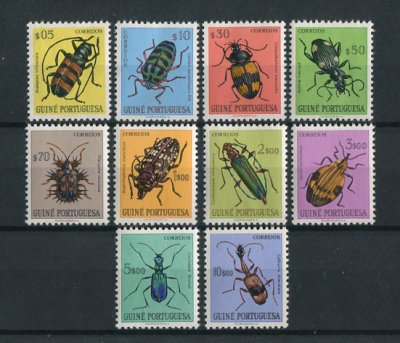 1953 - Afinsa nº 270/279. Insectos da Guiné. Série completa nova SEM CHARNEIRA (**) e com goma original. Em boas condições.