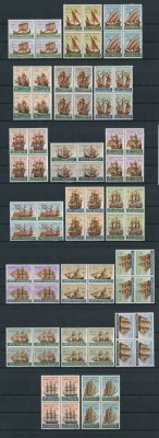 1963 - Afinsa nº 459/478. Barcos. Série completa nova SEM CHARNEIRA (**) e com goma original. EM QUADRAS. Em boas condições.