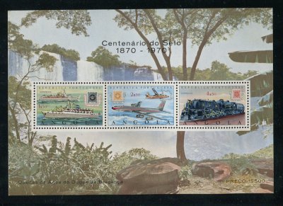 1970 - Bloco nº 3. Cent. do Selo Postal de Angola. Novo SEM CHARNEIRA (**) e goma original. Em boas condições.