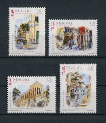 1998 - Afinsa nº 970/973. Macau visto por Didier Rafael Bayle. Série completa nova SEM CHARNEIRA (**) e com goma original. Em boas condições.
