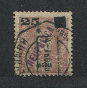 1912 - Afinsa nº 117b. D. Carlos I com sobrecarga e sobretaxa. Selo de 25r/75r usado. ERRO REUPBLICA em vez de REPUBLICA. Em boas condições.