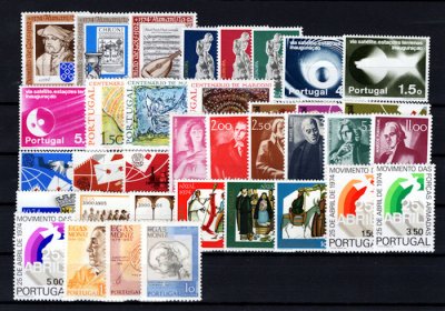 1974 -  Ano Completo. Todos os selos deste ano, novos SEM CHARNEIRA (**). Afinsa nº 1206/1241. Em boas condições.
