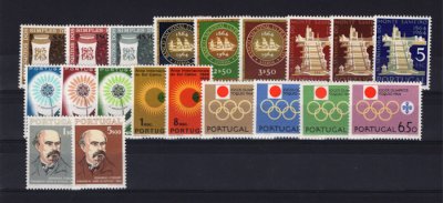 1964 -  Ano Completo. Todos os selos deste ano, novos SEM CHARNEIRA (**). Afinsa nº 925/944. Em boas condições.