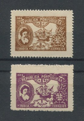 1925 - Afinsa nº 323/324. Vasco da Gama. Série completa nova sem goma como emitidos. Em boas condições.