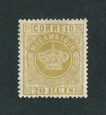 1876 - Afinsa nº 3b. Tipo Coroa. Selo de 20 reis novo, SEM GOMA. Denteado 13 1/2. Em boas condições.
