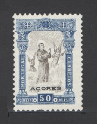 1895 - Afinsa nº 79. 7º Centenário do Nascimento de Santo António. Selo de 50 reis NOVO, SEM GOMA. Tem o denteado irregular.