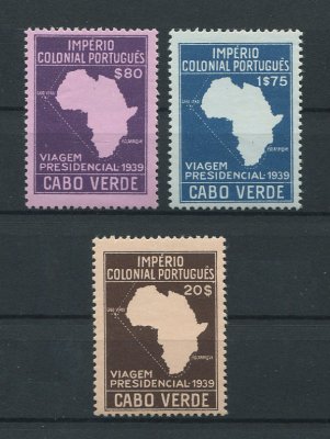 1939 - Afinsa nº 236/238. Viagem Presidencial. Série completa nova SEM CHARNEIRA (**) e com goma original. Em boas condições.
