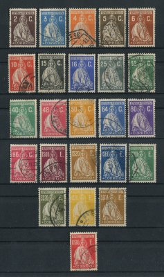 1926 - Afinsa nº 396/419. Tipo Ceres. Emissão de Londres. Série completa USADA. Em boas condições.