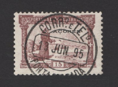 1895 - Afinsa nº 76. 7º Centenário do Nascimento de Santo António. Selo de 15 reis USADO. Com CARIMBO 1º DIA "13-JUN-95". Em boas condições.