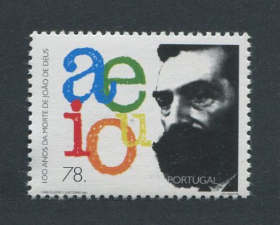 1996 - Afinsa nº 2331. 100 anos da Morte de João de Deus. Série nova sem charneira. Goma Original. Em boas condições.
