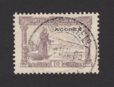 1895 - Afinsa nº 75. 7º Centenário do Nascimento de Santo António. Selo de 10 reis USADO. Com CARIMBO 1º DIA "13-JUN-95". Em boas condições.