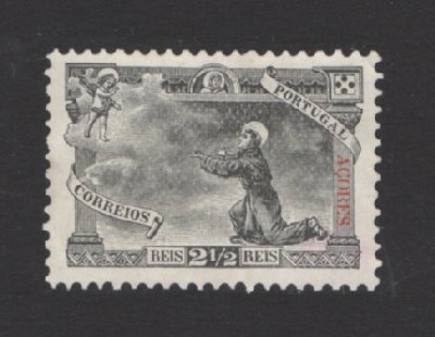 1895 - Afinsa nº 73. 7º Centenário do Nascimento de Santo António. Selo de 2 1/2 reis NOVO, SEM GOMA. Em boas condições.
