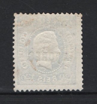 1868 -Afinsa nº 14. D. Luis I Fita curva. Selo de 120 reis NOVO SEM GOMA. Em boas condições.