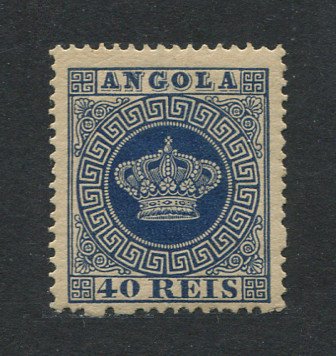 1870 - Afinsa nº 5b. Coroa. Selo de 40 reis novo, COM CHARNEIRA (*) e goma original. Denteado 13 1/2. Com CERTIFICADO DE PERITAGEM (CERTIFICATE). Em boas condições.