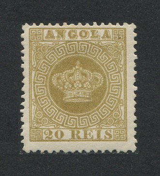 1870 - Afinsa nº 3c. Coroa. Selo de 100 reis novo, COM CHARNEIRA (*) e goma original. Papel ESPESSO, denteado 12 1/2. Em boas condições.