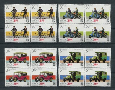 1988 - Afinsa nº 570/573. Transportes. Séries completas EM QUADRAS. Novas SEM CHARNEIRA (**) e com goma original. Em boas condições.