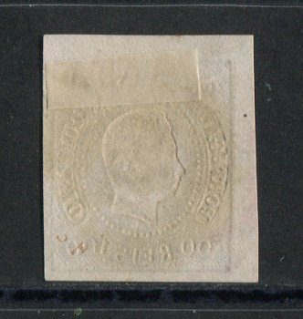 1866/7 - Afinsa nº 25a. D. Luís I, fita curva. Selo de 100 reis usado. Tipo Ia. Em boas condições. EXEMPLAR NORMAL.