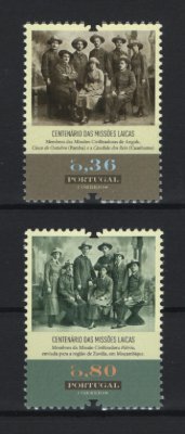 2013 - Afinsa nº 4334/4335. Centenário das Missões Laicas em África. Série completa nova sem charneira. Goma original. Em boas condições.