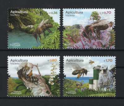 2013 - Afinsa nº 4337/4340. Apicultura - Madeira. Série completa nova sem charneira. Goma original. Em boas condições.
