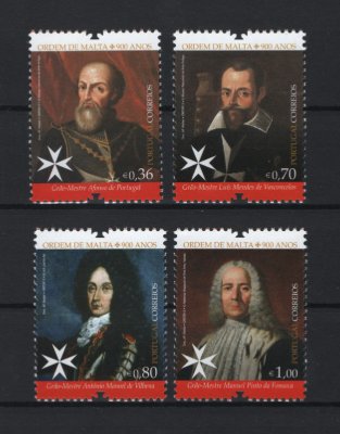 2013 - Afinsa nº 4381/4384. Ordem de Malta - 900 Anos. Série completa nova sem charneira. Goma original. Em boas condições.