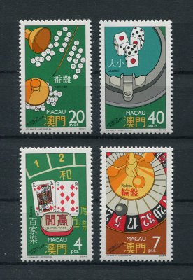 1987 - Afinsa nº 553/556. Jogos de Casino. Série completa nova SEM CHARNEIRA (**) e com goma original. Em boas condições.