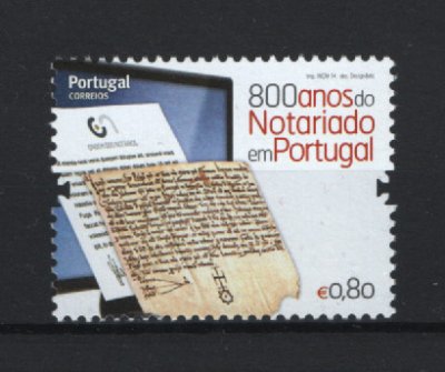 2014 - Afinsa nº 4414. 800 Anos do Notariado em Portugal. Série completa nova sem charneira. Goma original. Em boas condições.