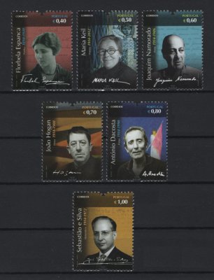 2014 - Afinsa nº 4416/4421. Vultos da História e da Cultura (9º grupo). Série completa nova sem charneira. Goma original. Em boas condições.