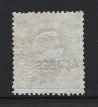 1871/76 - Afinsa nº 18. D. Luis I. Fita direita. Selo de 20 reis usado. Denteado 12 1/2. Em boas condições.