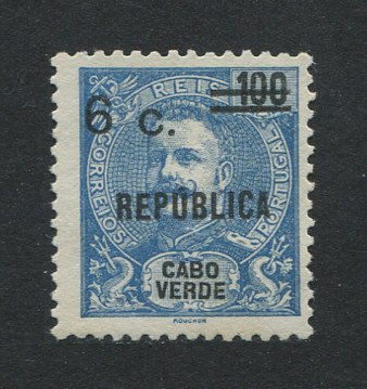 1921 - Afinsa nº 167. D. Carlos I com sobretaxa. Selo de 6c/100r novo, sem goma. Em boas condições.