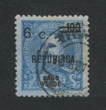 1921 - Afinsa nº 167. D. Carlos I com sobretaxa. Selo de 6c/100r usado. Em boas condições.