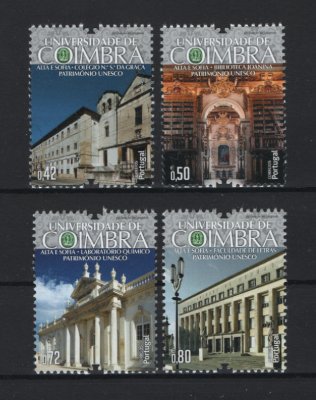 2014 - Afinsa nº 4500/4503. Património UNESCO - Universidade de Coimbra. Série completa nova sem charneira. Goma original. Em boas condições.