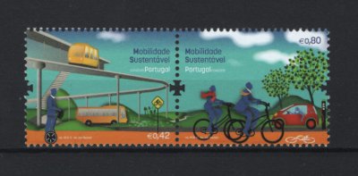 2015 - Afinsa nº 4527/4528. Mobilidade Sustentável. Série completa nova sem charneira. Goma original. Em boas condições.