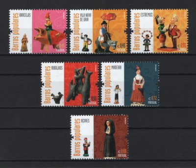 2015 - Afinsa nº 4556/4561. Barros Populares. Série completa nova sem charneira. Goma original. Em boas condições.