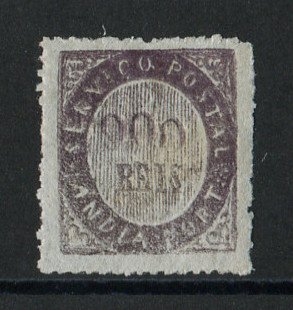 1873 - Afinsa nº 20. Nativos. Tipo IA. Selo de 900 reis novo sem goma. Com CERTIFICADO DE PERITAGEM (CERTIFICATE). Em boas condições.
