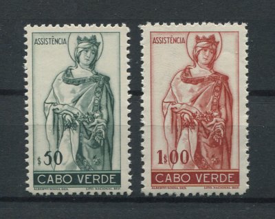 1948 - Imposto Postal nº 4/5. Rainha Santa Isabel. Série completa nova, SEM GOMA. Em boas condições.