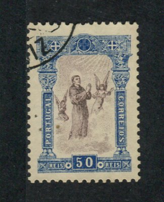 1895 - Afinsa nº 117. 7º Centenário do Nascimento de Sto. António. Selo de 50 reis usado. Em boas condições.