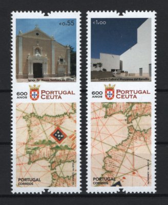 2015 - Afinsa nº 4623/4624. Portugal Ceuta - 600 Anos. Série completa nova sem charneira. Goma original. Em boas condições.